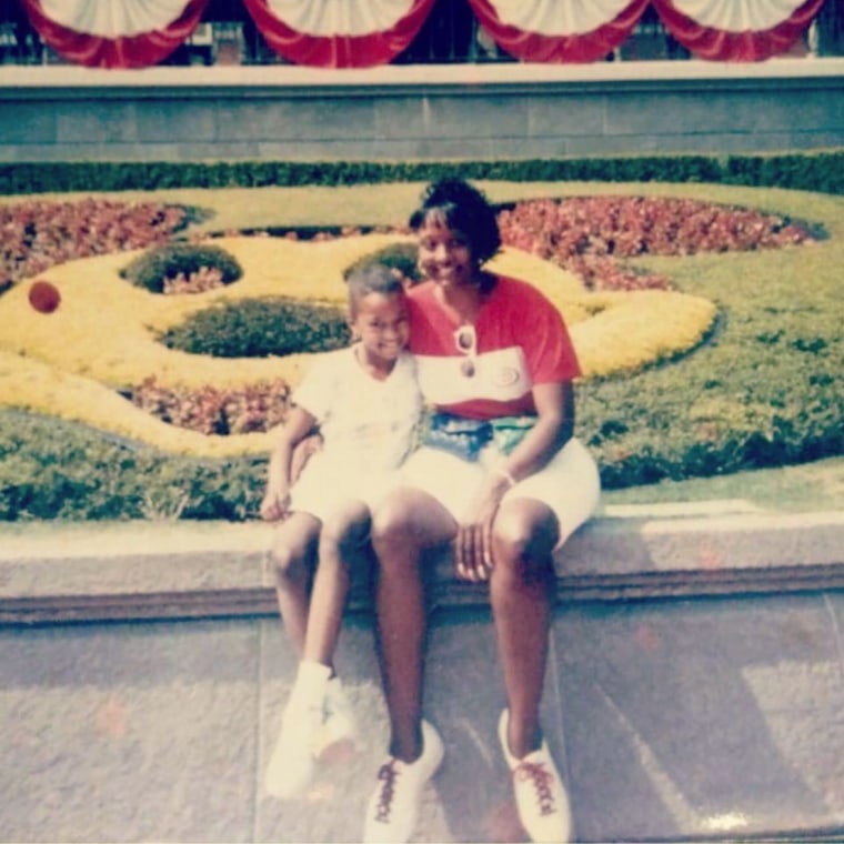 Image: Miquelle West and her mother Michelle West at Disneyworld.