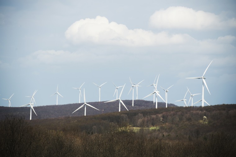 Wind turbines in eastern West Virginia on May 4, 2018.
