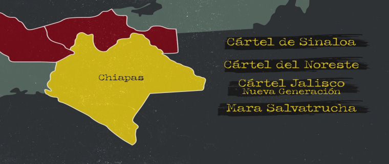 En Chiapas, frontera con Guatemala, operan tres cárteles y grupos de pandillas.