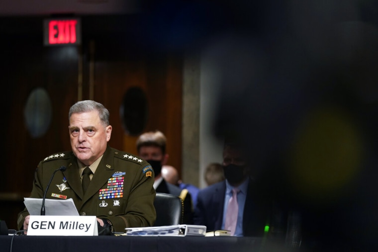 El general de mayor rango de EE.UU., Mark A. Milley, durante su comparecencia ante el Comité de Servicios Armados del Senado.