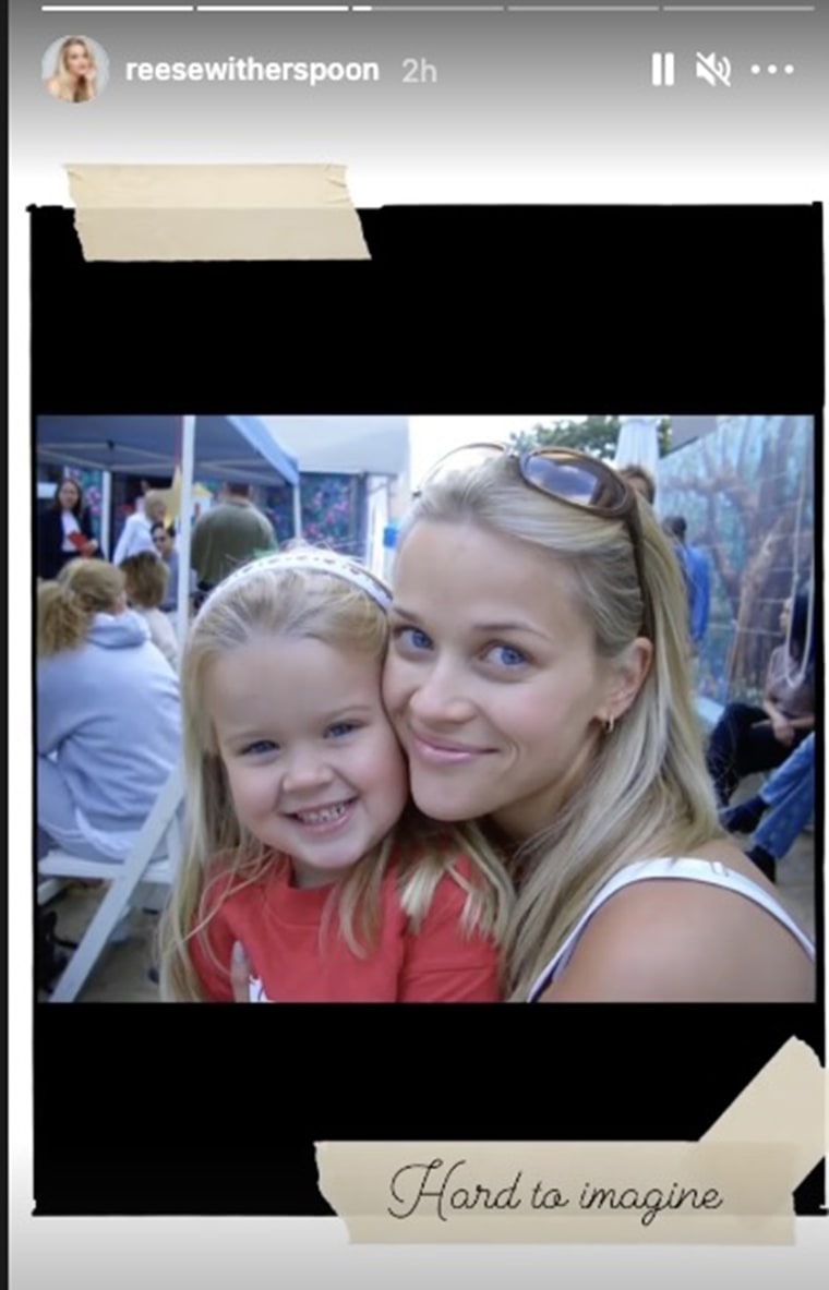 One throwback found Witherspoon as a young mom holding a toddler-aged Ava.