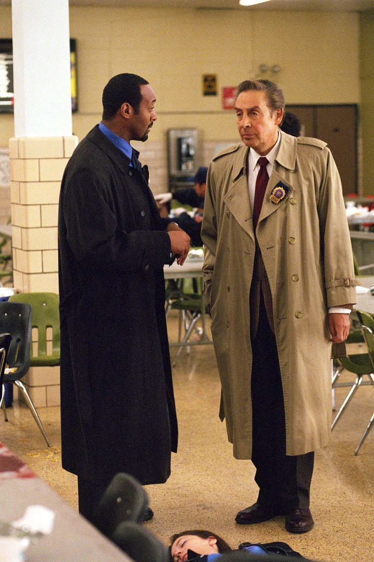 Jesse L. Martin and Jerry Orbach during the show's original run in 2001. "Law & Order" starred a revolving ensemble of actors. Orbach died in 2004.  