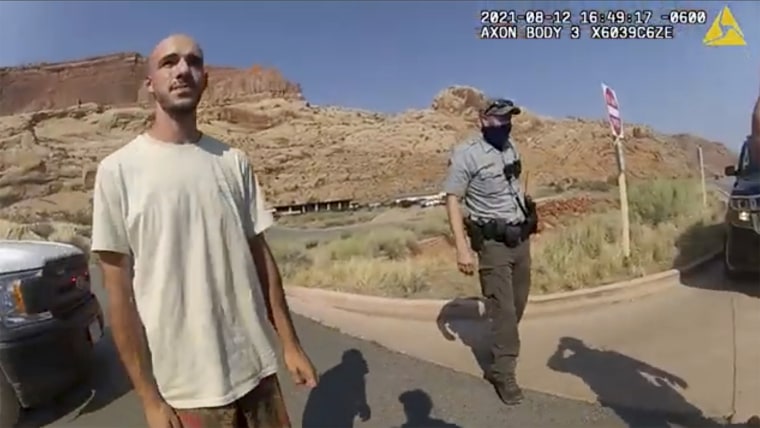 Brian Laundrie habló con un policía de Moab en la carretera el 12 de agosto pasado.