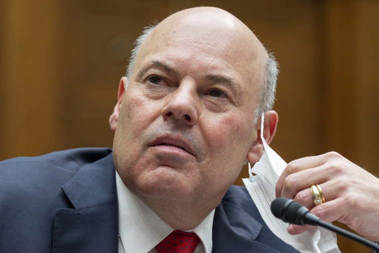 Postmaster General Louis DeJoy at a hearing on legislative proposals to put the Postal Service on a sustainable financial footing on Capitol Hill on Feb. 24.