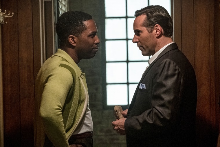 Leslie Odom Jr. as Harold McBrayer and Alessandro Nivola as Dickie Moltisanti in "The Many Saints of Newark."