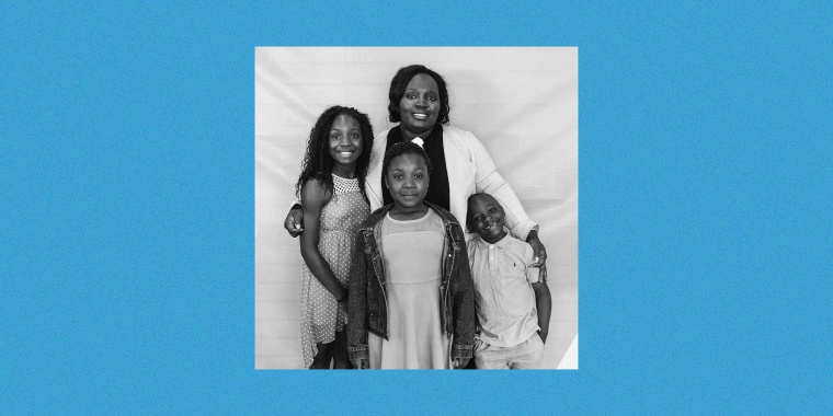 Pamela Ononiwu with her children.