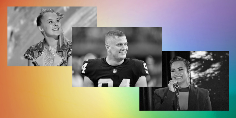 Jojo Siwa, Carl Nassib and Demi Lovato.