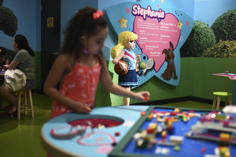 A child plays during a visit to Legoland at the American Dream Entertainment Mall, in Rutherford, N.J.