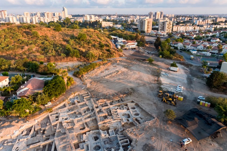 The excavation site at Yavne, Israel, around 17 miles south of Tel Aviv.