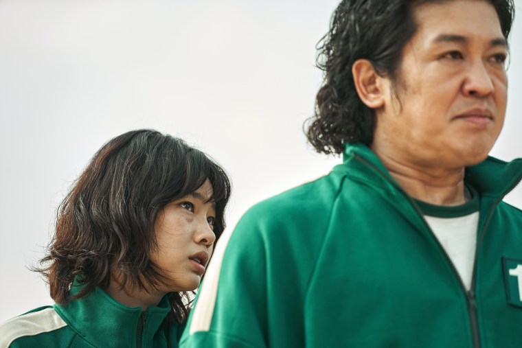 Jung Ho-yeon, left, in "Squid Game" on Netflix.