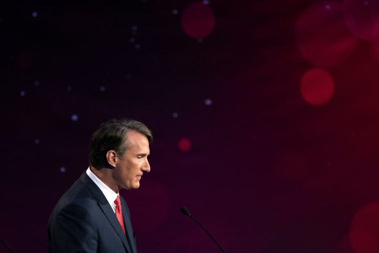 Image: Virginia Republican gubernatorial candidate Glenn Youngkin attends a debate in Alexandria on Sept. 28, 2021.