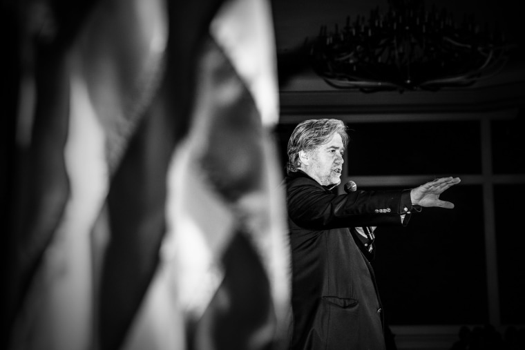 IMage: Steve Bannon at a summit in Washington in 2017.
