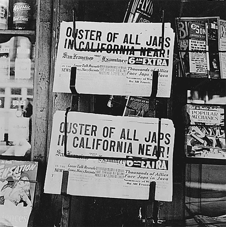 Image: Newspaper headlines of Japanese Relocation after Pearl Harbor attack in 1941.