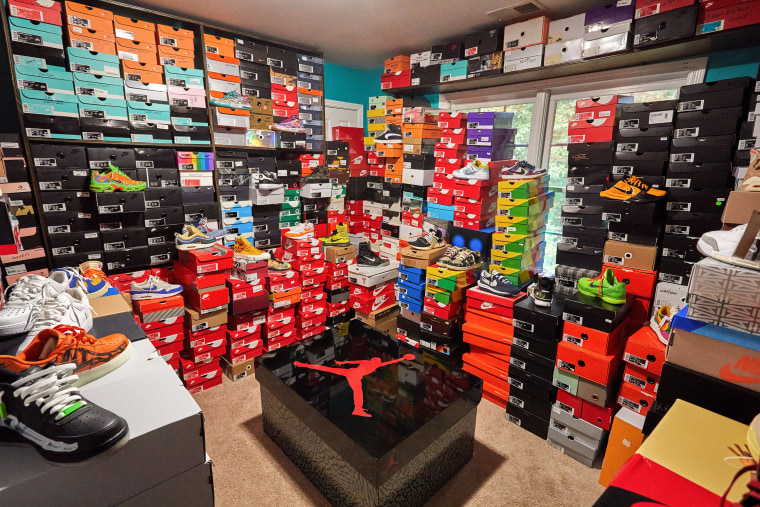 Earl West's sneaker collection.