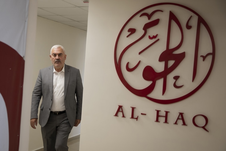 Shawan Jabarin, director of the Al-Haq human rights group, at the organization's offices in the West Bank city of Ramallah, on Saturday.