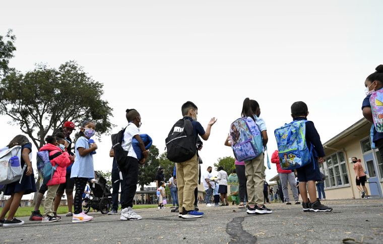 Students begin the Fall semester of school in Long Beach.