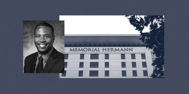 Collage of images of Joseph B. Hill and Memorial Hermann hospital