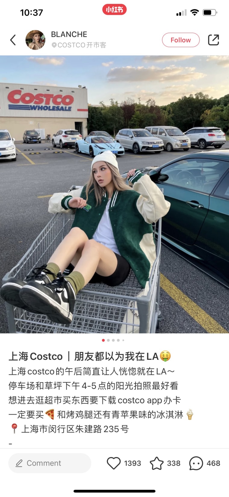 "In the afternoon, Shanghai's Costco really makes you feel like you're in L.A.," a portion of this social media post said.