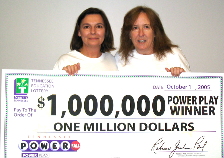 Friends Frances Davenport (left) and Janis Goodwin split a $1 million prize in 2005 while playing the Tennessee Lottery.