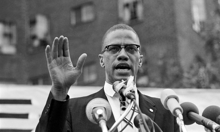Malcolm X speaks at a rally on June 29, 1963.