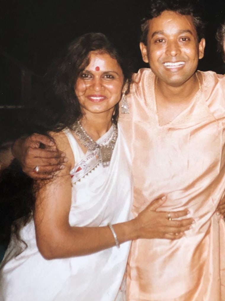 Abha B. Roy and her late husband Sandeep Roychowdhury who died from Covid-19 in June 2021.