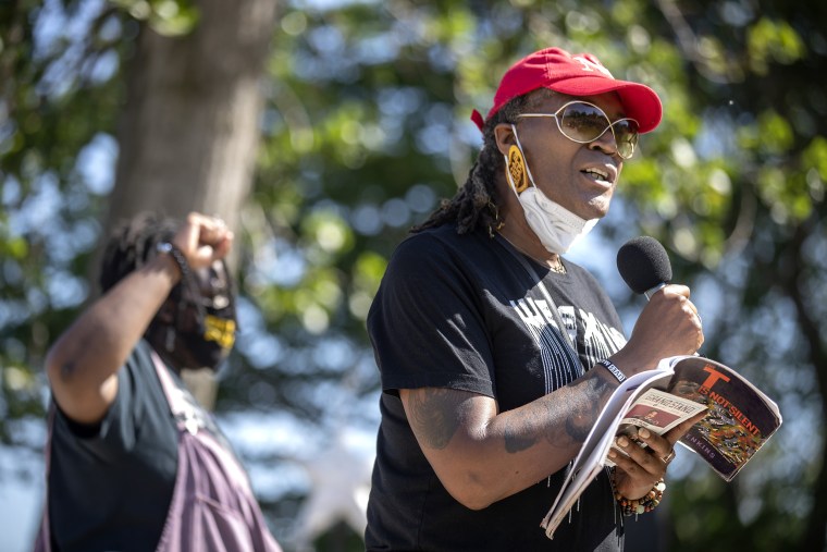 Andrea Jenkins, vice president of the Minneapolis City Council, speaks to community members on June 7, 2020, in Minneapolis.