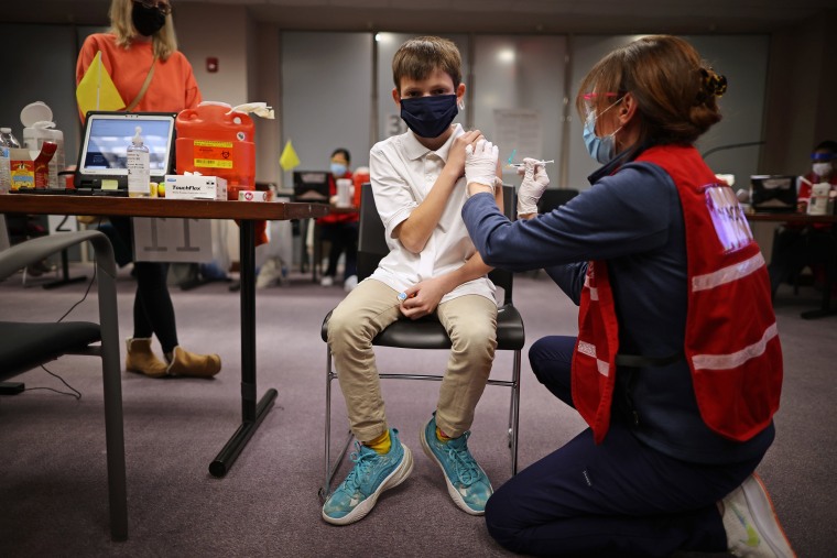 Image: Children Receive Covid Vaccine In Fairfax County, Virginia