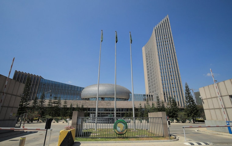 Image: A general view shows the African Union (AU) headquarters building in Addis Ababa