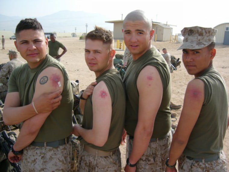 Image: Ruben Gallego, second left, while he was deployed in Iraq in 2005.