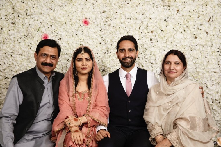 Malala and her husband Asser celebrated a small nikkah ceremony at home in Birmingham with their families.