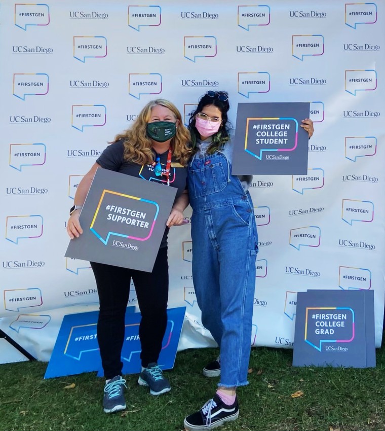 Image: Noemi Rodriguez, right, a Success Coach for UCSD’s Student Success Coaching Program with Alison Herr, a Senior Success Coach.