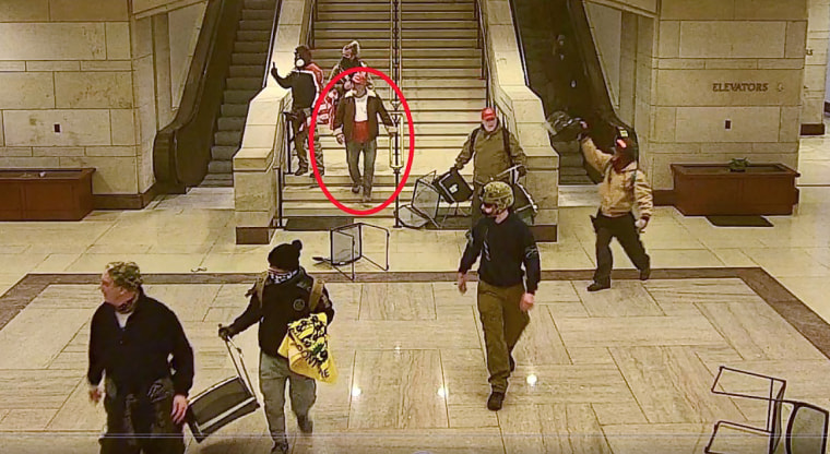 Bradley Rukstales, circled in red, at the Capitol on Jan. 6, 2021.