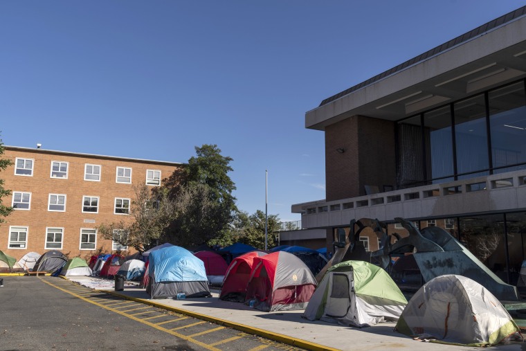 Image: Howard University Students Protest Living Conditions At Dorms On Campus