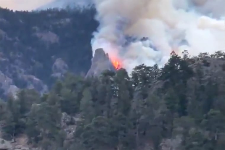 Image: Smoke billows from the Kruger Rock Fire near Estes Park in Colorado.