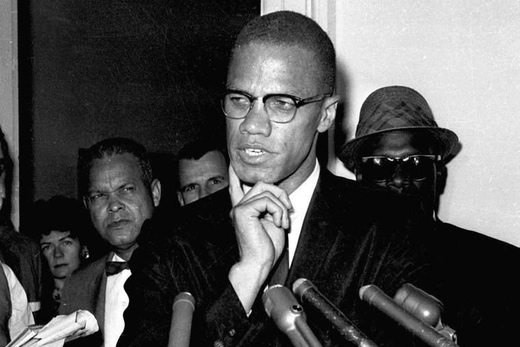 Malcolm X speaks to reporters in Washington, D.C., on May 16, 1963.