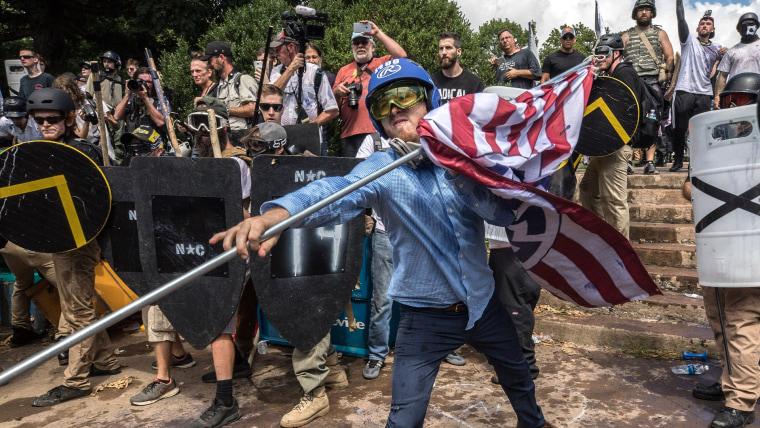 Clashes at the "Unite the Right" rally in Charlottesville, Va., on Aug. 12, 2017.