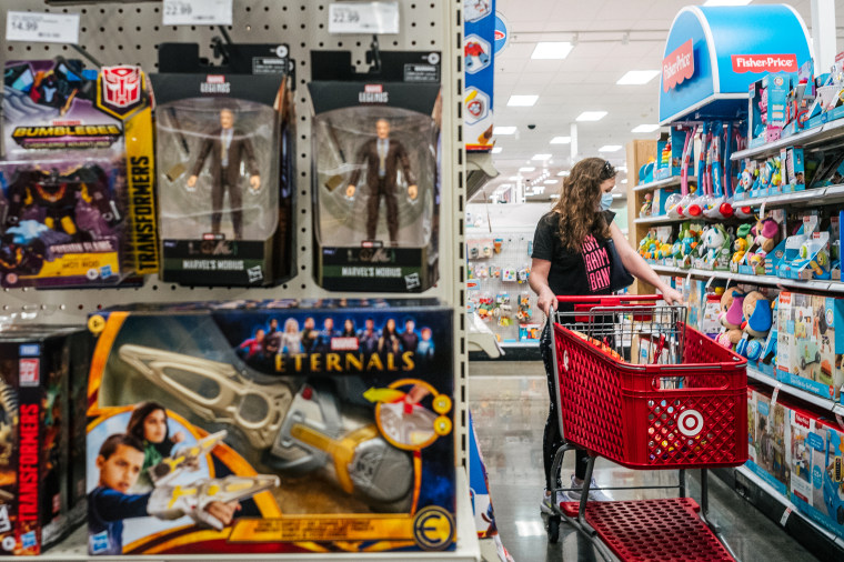 A customer shops for toys at a Target store on Oct. 25, 2021 in Houston, Texas.