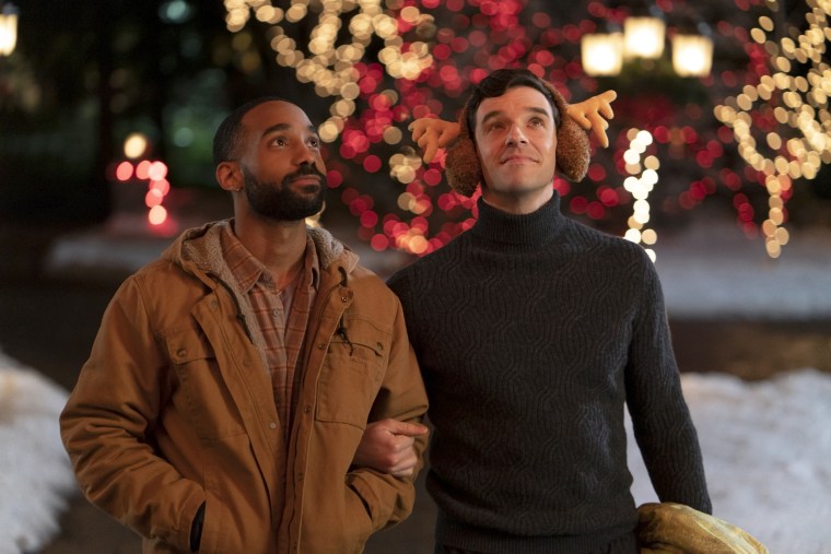 Philemon Chambers and Michael Urie in "Single All The Way".