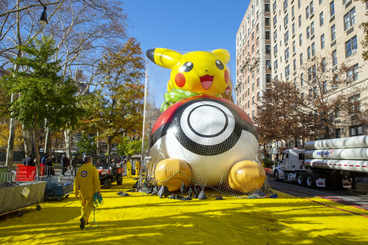 Globo de Pikachu para el desfile de Macy's en Nueva York, el miércoles 24 de noviembre de 2021.