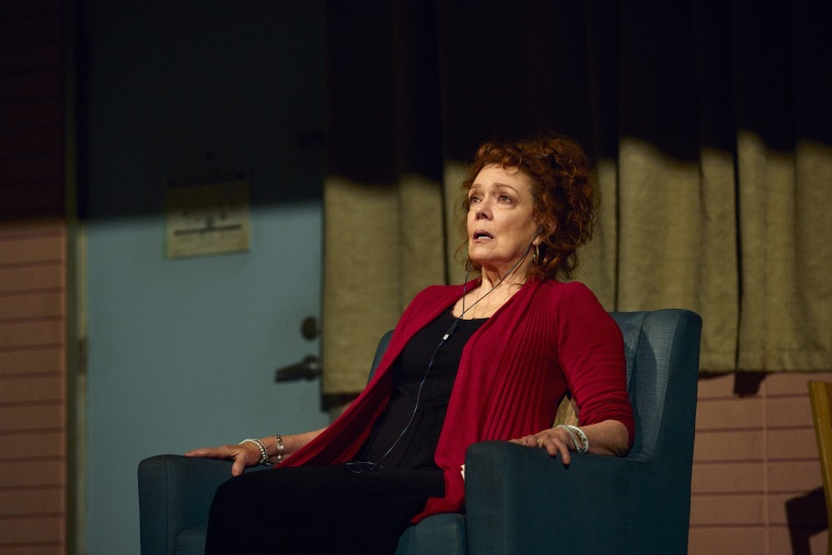 Broadway actor Deirdre O'Connell lip-syncs along to an interview in "Dana H."