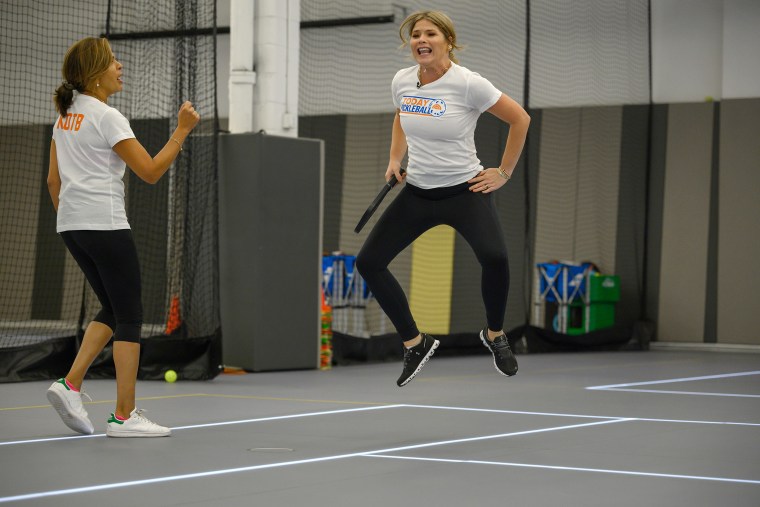 Jenna went airborne once again during TODAY's pickleball tournament.