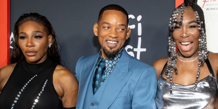 Serena Williams, Will Smith and Venus Williams attend the closing night premiere of "King Richard" at the 2021 AFI Fest on Nov. 14, 2021. 