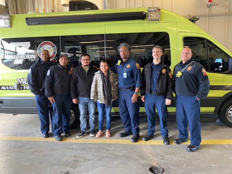 Atlanta firefighters raced to the scene to help Avilia give birth.