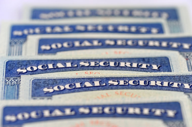Close-up of American social Security cards.