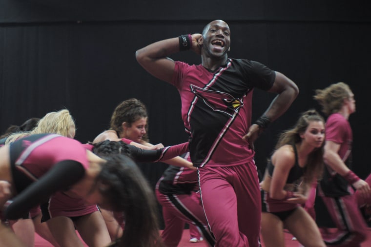 Jeron Hazelwood of Trinity Valley Community College in "Cheer."