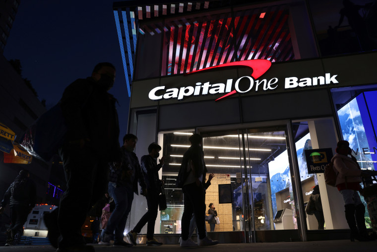 Image: A Capital One Bank in New York City on Nov. 12, 2021.