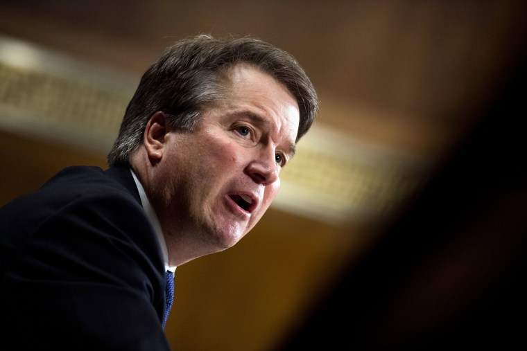 Image: Brett Kavanaugh testifies before the Senate Judiciary Committee on Capitol Hill on Sept. 27, 2018.