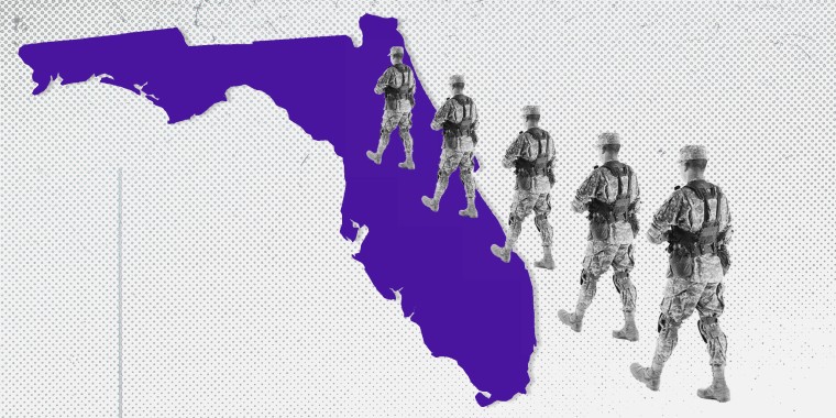 Photo Illustration: Armed militia members approach Florida
