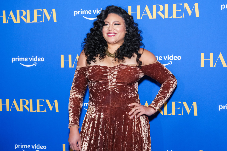 Tracy Oliver attends the premiere of the Amazon show "Harlem" on Dec. 1, 2021, in New York.
