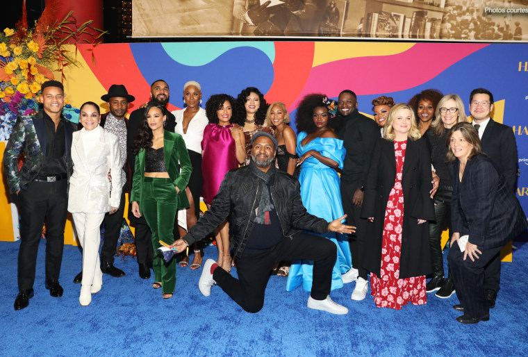 Cast members and producers of the Amazon show "Harlem" attend a premiere screening on Dec. 1, 2021, in New York.